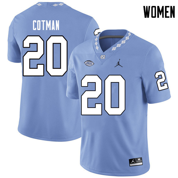 Jordan Brand Women #20 C.J. Cotman North Carolina Tar Heels College Football Jerseys Sale-Carolina B